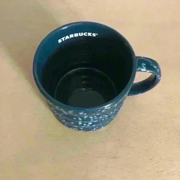 Starbucks 2023 Blue Subzero Splatter Ceramic Ribbed Coffee Mug with Handle 12oz - Picture 2 of 6